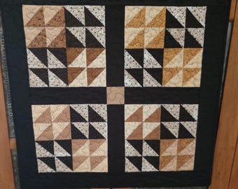 4 Patch Triangles, a Decorative Wall or Table Accent Quilt for Halloween