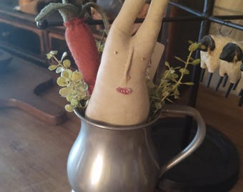 Primitive Bunny, a Decorative Spring/Easter Floral Shelf Sitter