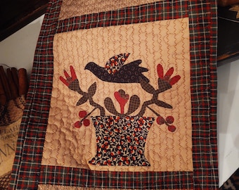 A Place to Rest, Doll Bed Quilt with Hand Applique