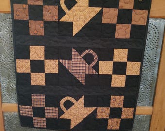Tumbling Applique Baskets, a Decorative Fall Wall or Table Quilt