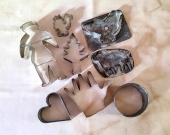 Set of 8 Vintage Cookie Cutters, Group B
