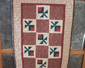 Red Roses, a Seasonal Primitive Folk Art Wall Hanging