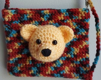 Teddy Bear Kids Purse Yellow Red