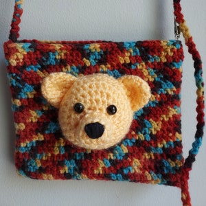 Teddy Bear Kids Purse Yellow Red