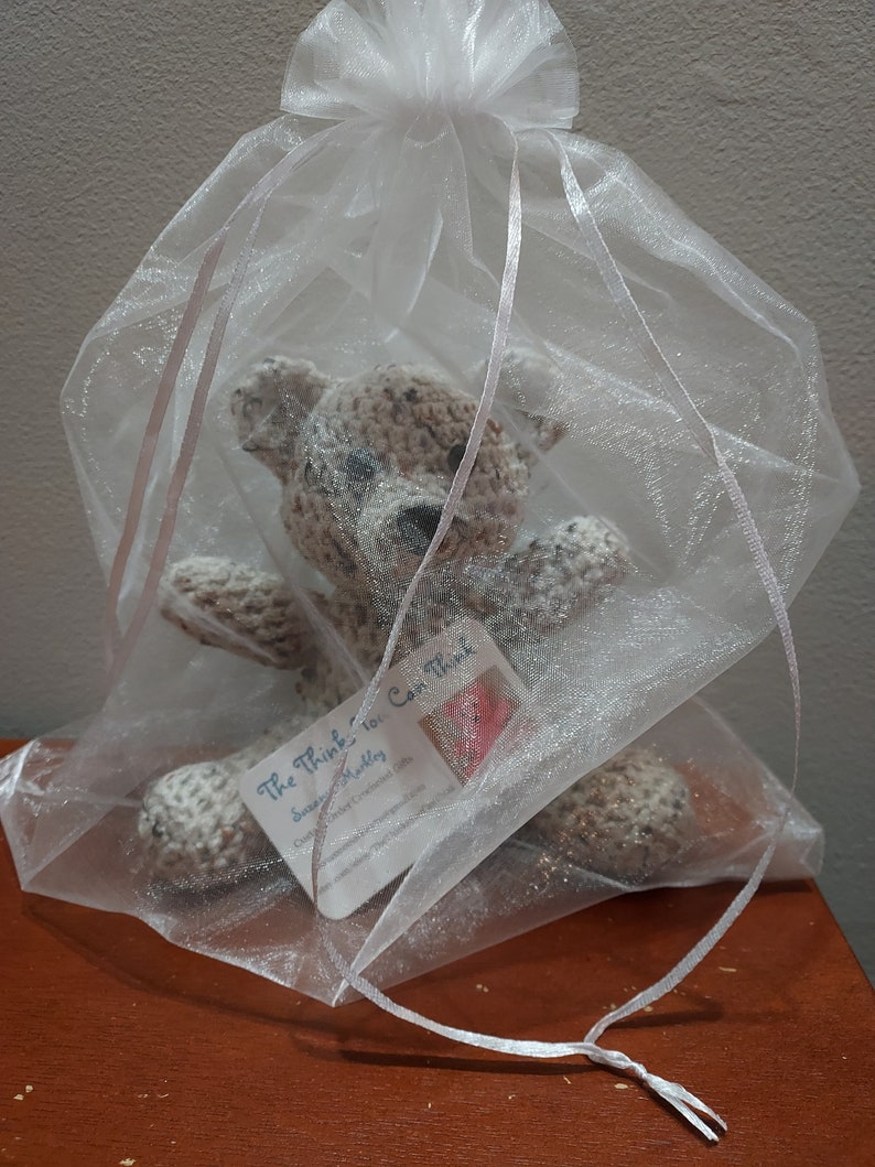 Oatmeal Colored Crocheted Teddy Bear image 6
