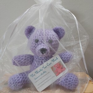 Lilac Purple Crocheted Teddy Bear image 9