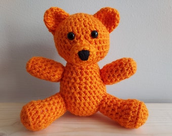 Orange Crocheted Teddy Bear