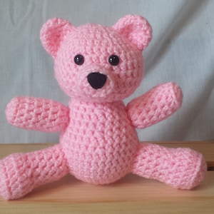 Baby Pink Crocheted Teddy Bear