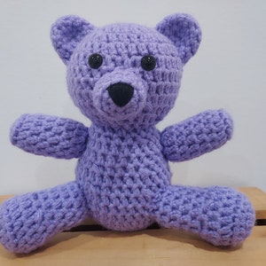 Lilac Purple Crocheted Teddy Bear image 1