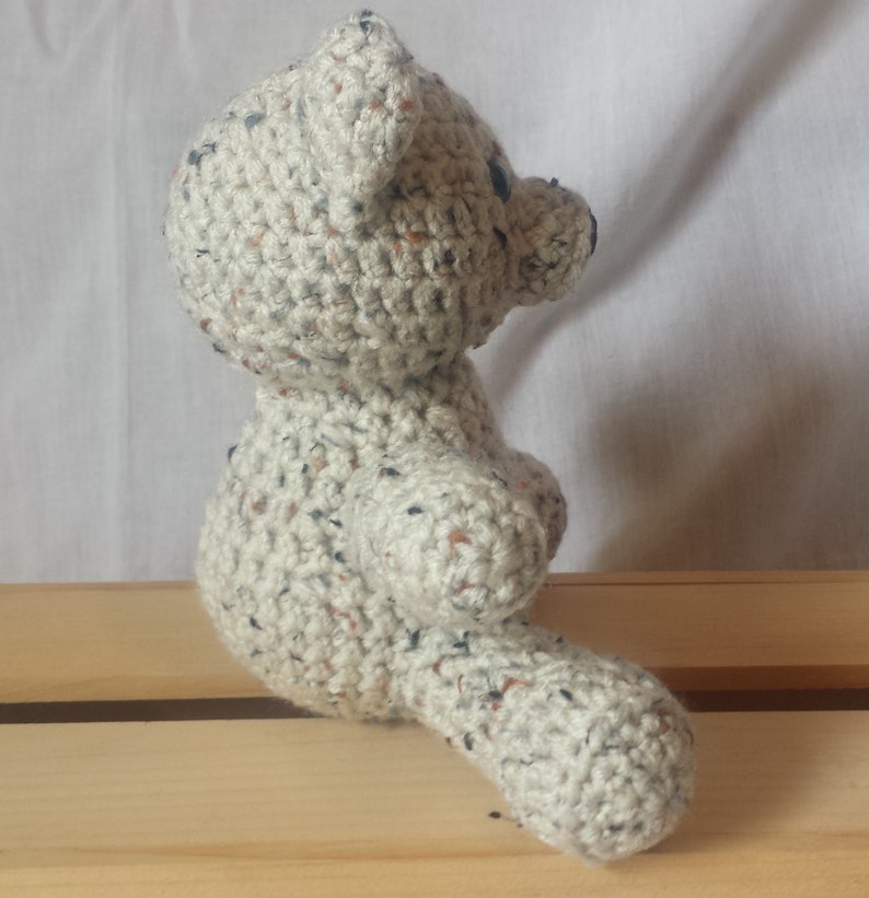 Oatmeal Colored Crocheted Teddy Bear image 3