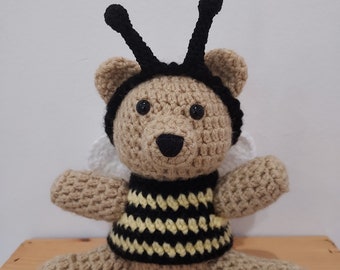 Bumblebee Teddy Bear Yellow Black Crochet Costume Toy