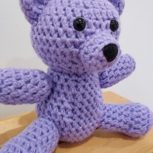 Lilac Purple Crocheted Teddy Bear image 2