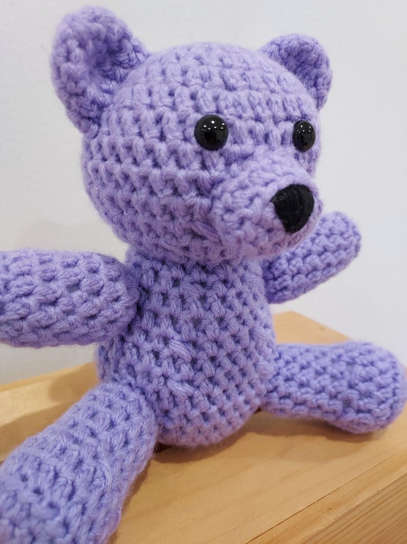 Lilac Purple Crocheted Teddy Bear image 2