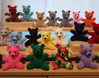 Mini Bears Pick 3 Crocheted Teddy Bears Multiple Colors