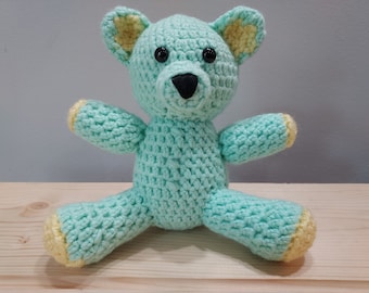 Mint Yellow Crocheted Teddy Bear
