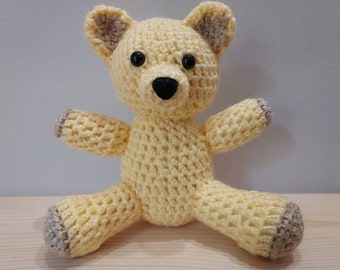 Yellow Tan Crocheted Teddy Bear