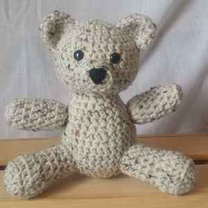 Oatmeal Colored Crocheted Teddy Bear image 1