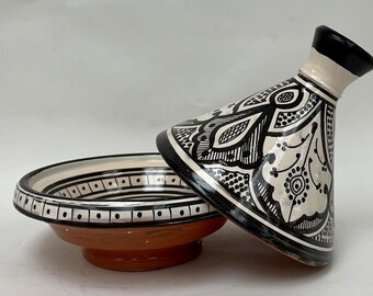 Moroccan Handmade Tagine, Decorative Tagine, Serving Tagine, Hand Painted Tagine, Modern Ceramic Tagine, Berber Tagine, Boho Style, Yellow 1