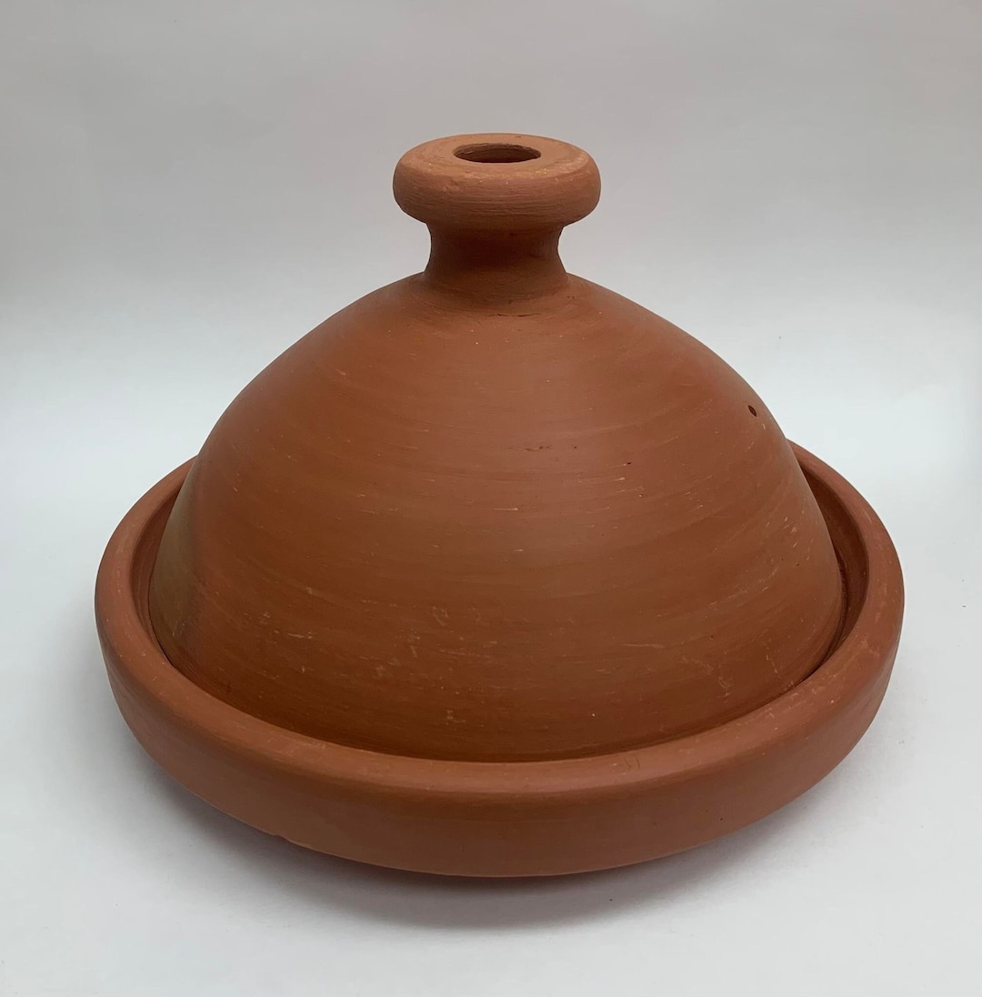 Handmade Moroccan Unglazed Cooking Pottery Tagine, Authentic Moroccan