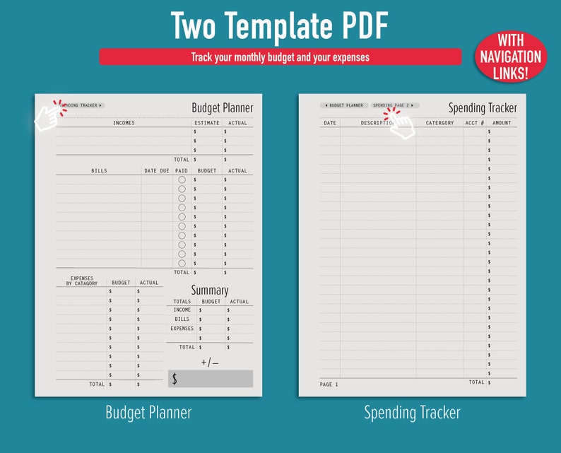 Remarkable 2 Template Budget Planner Paycheck Budget Etsy