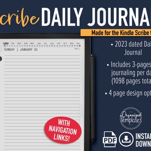 Kindle Scribe Template 2023 Daily Journal Digital Download With