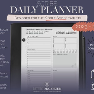 Kindle Scribe Template | Daily Planner 2023 & 2024 | Kindle Scribe planner 2023 2024 | Weekly Planner | Template | Monthly | Hyperlink