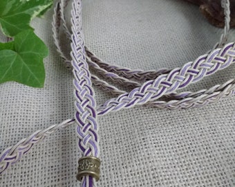 Braided lilac, lavender, ivory/cream Celtic wedding cord - slim eco friendly hemp handfasting cord - vintage purple shades - ethical wedding