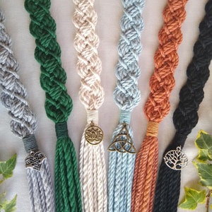 Custom colour Celtic handfasting cord ~ choose colour, add pendants ~ recycled cotton ~ ethical eco friendly  wedding ribbon
