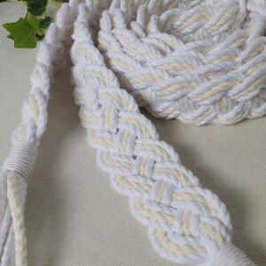 Ivory and white Celtic braid natural wedding cord Oeko-Tex recycled cotton vintage style handfasting cord ethical eco wedding ribbon image 10