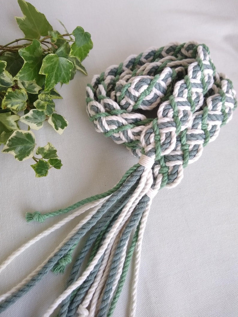 Celtic Forest braided handfasting cord 100% recycled cotton yarn ethical wedding ribbon for handbinding Celtic braid the original image 2