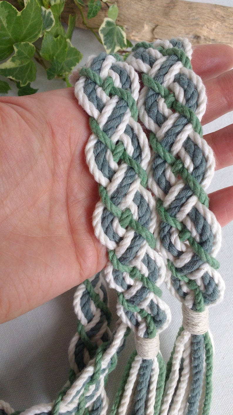 Celtic Forest braided handfasting cord 100% recycled cotton yarn ethical wedding ribbon for handbinding Celtic braid the original image 9