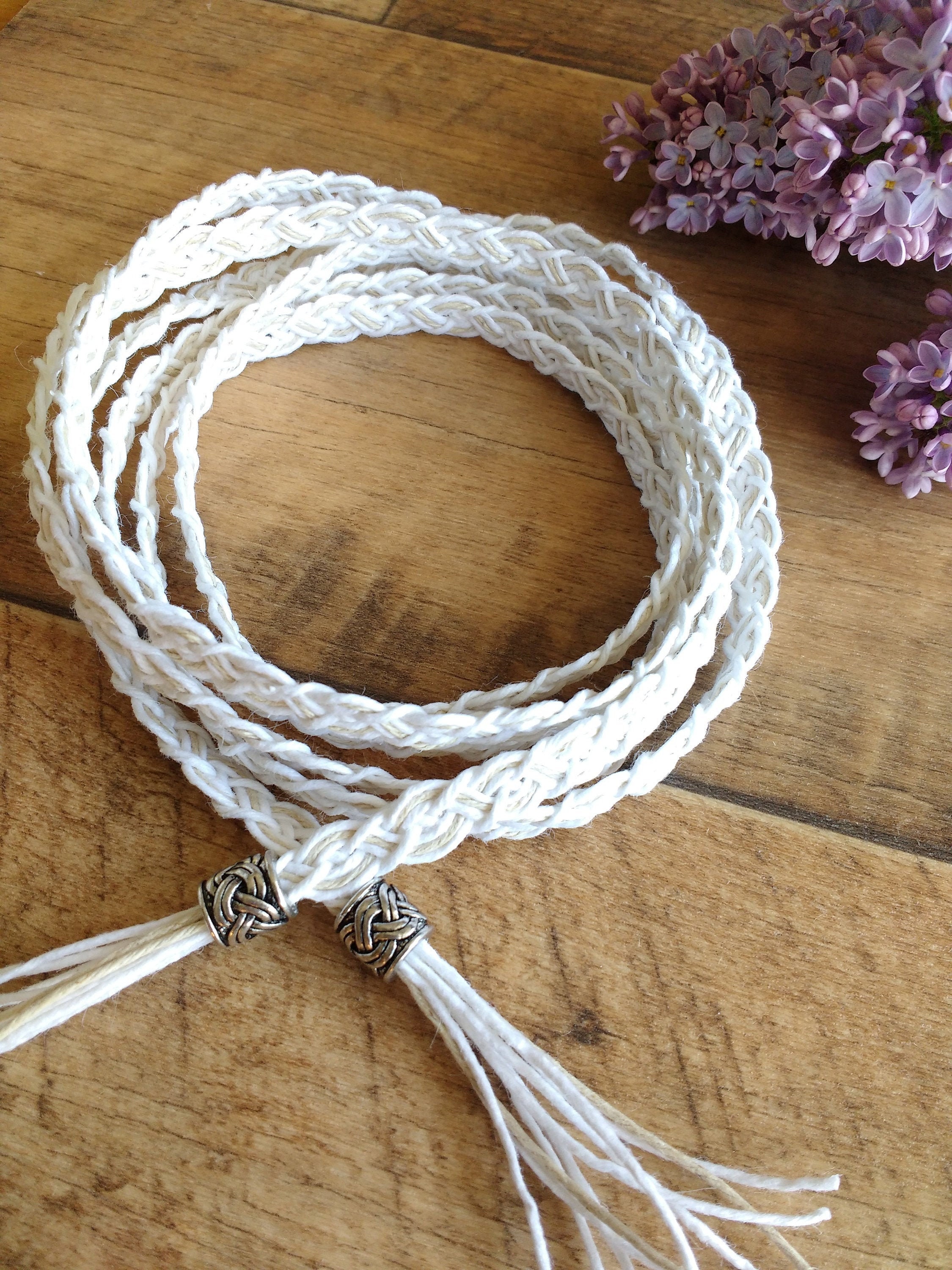 Pure Spirit hemp handfasting cord: a white and cream / ivory | Etsy