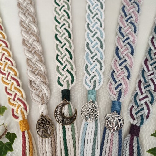 Bespoke customised Celtic handfasting cord ~ choose your own colours ~ recycled cotton ~ ethical eco friendly rustic style wedding ribbon