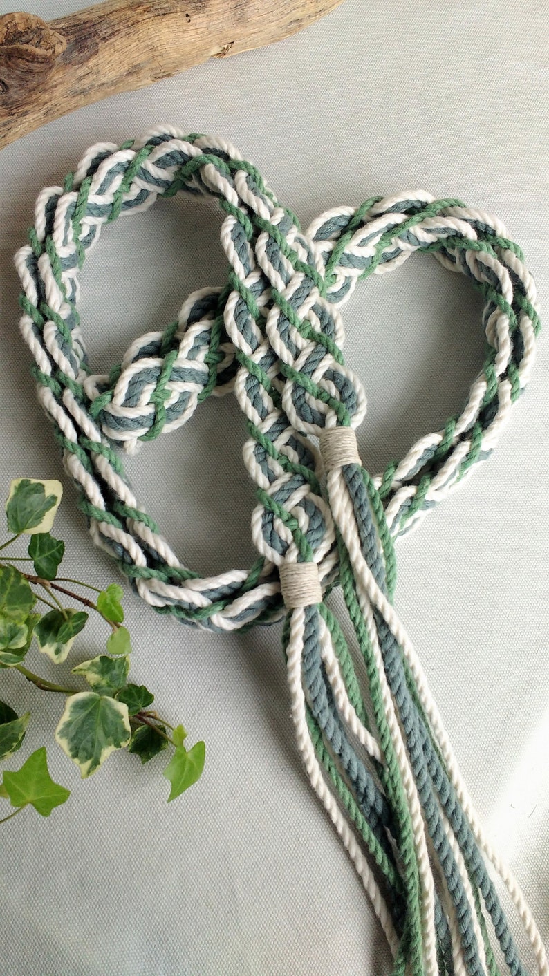 Celtic Forest braided handfasting cord 100% recycled cotton yarn ethical wedding ribbon for handbinding Celtic braid the original image 1