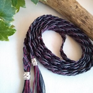 Black, Burgundy and Grey Hemp Handfasting or Ritual Cord: Samhain Eco ...