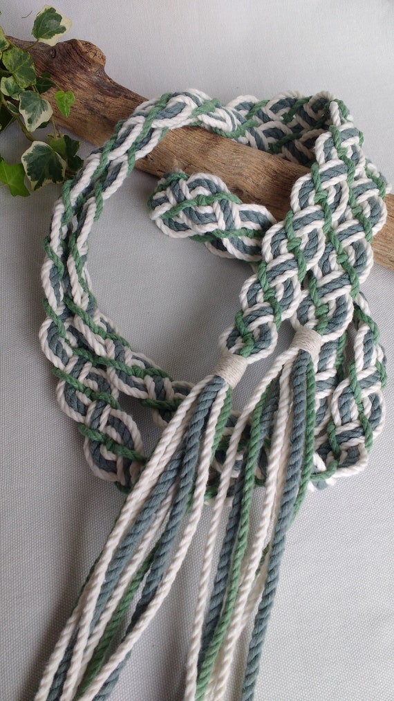 Decoraciones hechas a mano Cuerda de algodón natural que hace punto trenzado de hilo decorativo Cordón de equipaje Cuerda atada