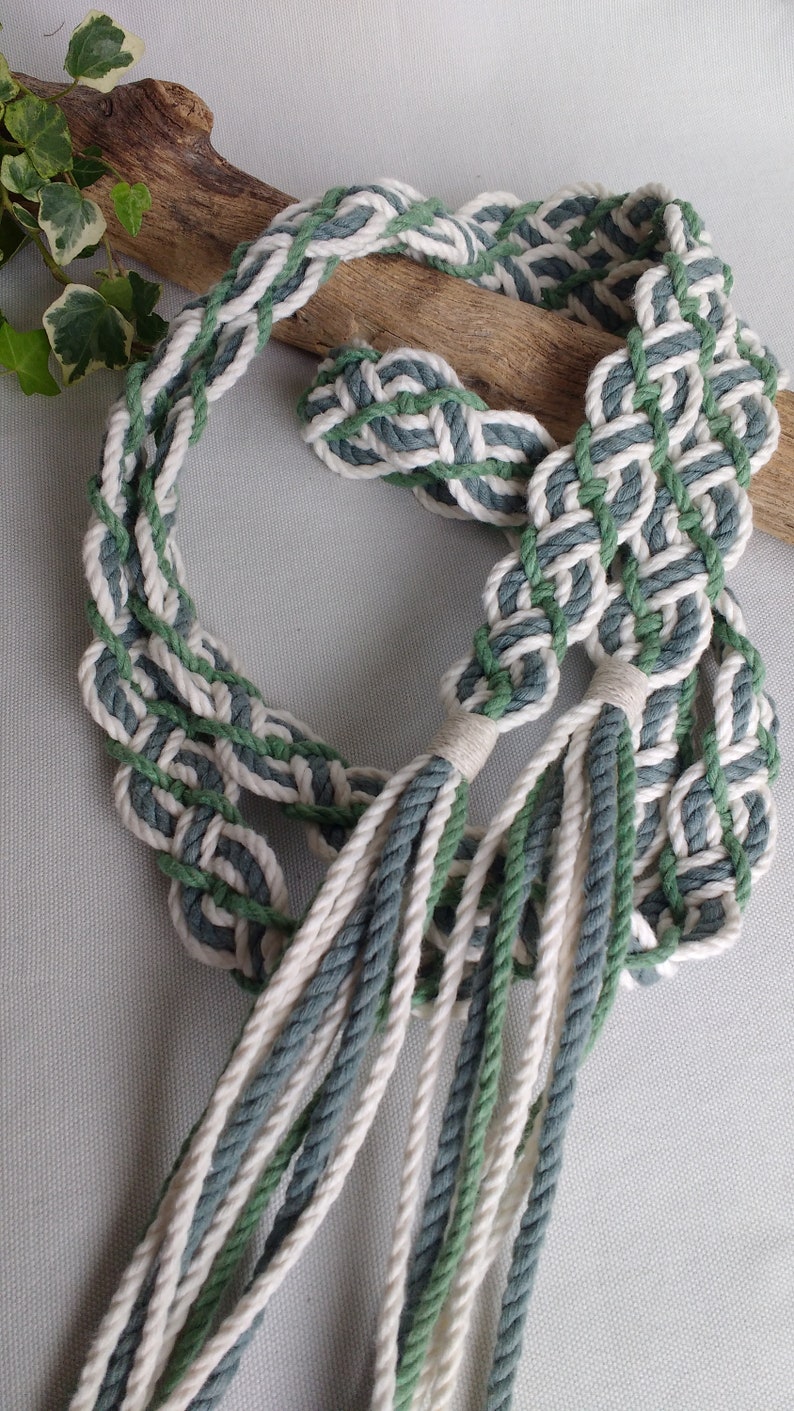 Celtic Forest braided handfasting cord 100% recycled cotton yarn ethical wedding ribbon for handbinding Celtic braid the original image 10
