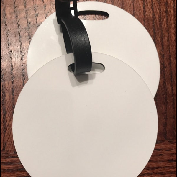 Sublimation Blank Sublimation Tag- Germ Tag- 10pack Round four inch sublimation blank Germ tag large  luggage tag mdf double sided w/ hanger