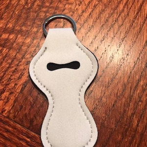 Sublimation Blank  Holder- Set of 10- neoprene chapstick holder- lip balm holder- blank sublimation ready key chain