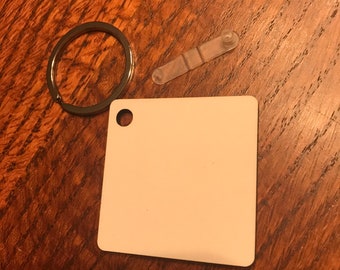 Sublimation blank sublimation ready MDF Double Sided Square Keychain