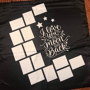 Sublimation Blank Sublimation Ready Photo Pillow Blank I Love You To The Moon And Back Pillow Cover Custom Pillow Cover Black and White