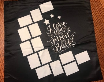 Sublimation Photo Pillow Cover: 'I Love You To The Moon' - 16x16 Blank