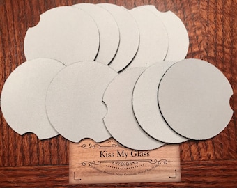 Blank White Neoprene Car Coasters: Sublimation Ready, 10 Pack