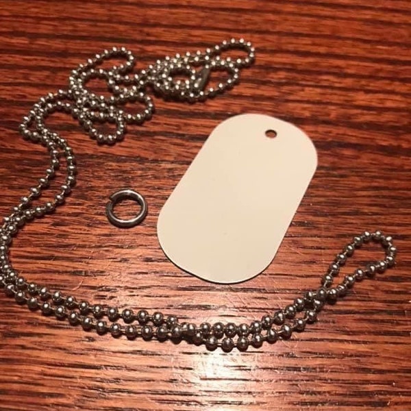Sublimation Blank Sublimation Ready Single Sided Dog Tag With Ball Chain