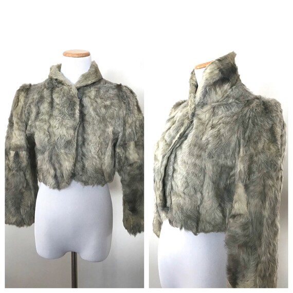 Vintage fur coat, cropped jacket, Small