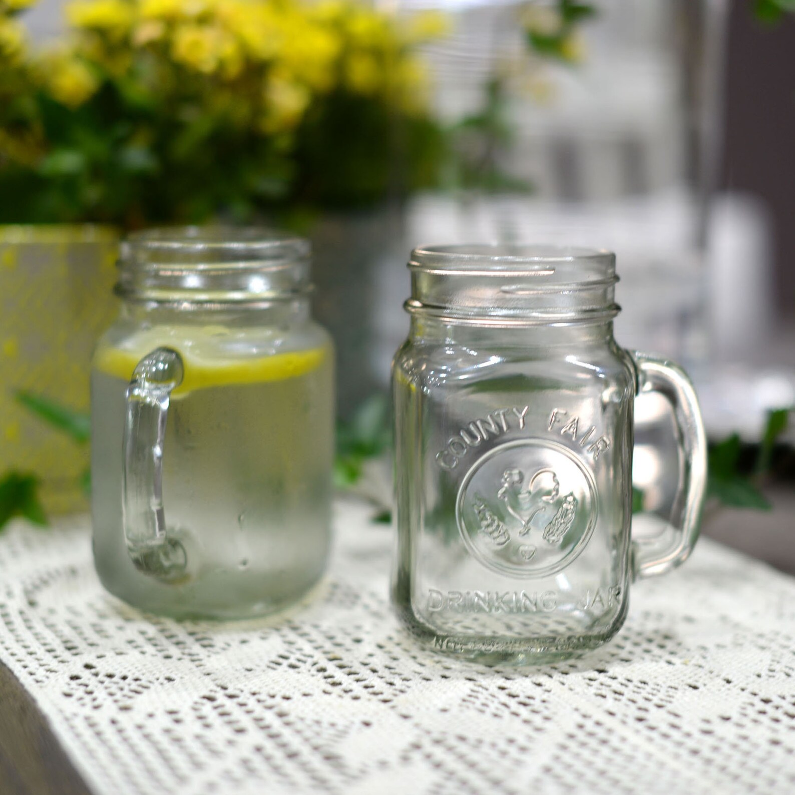 12 Pack Mason Jars with Handle 16 oz Clear Glass Mason Etsy
