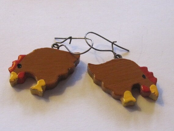 Chicken Pierced Earrings - image 1