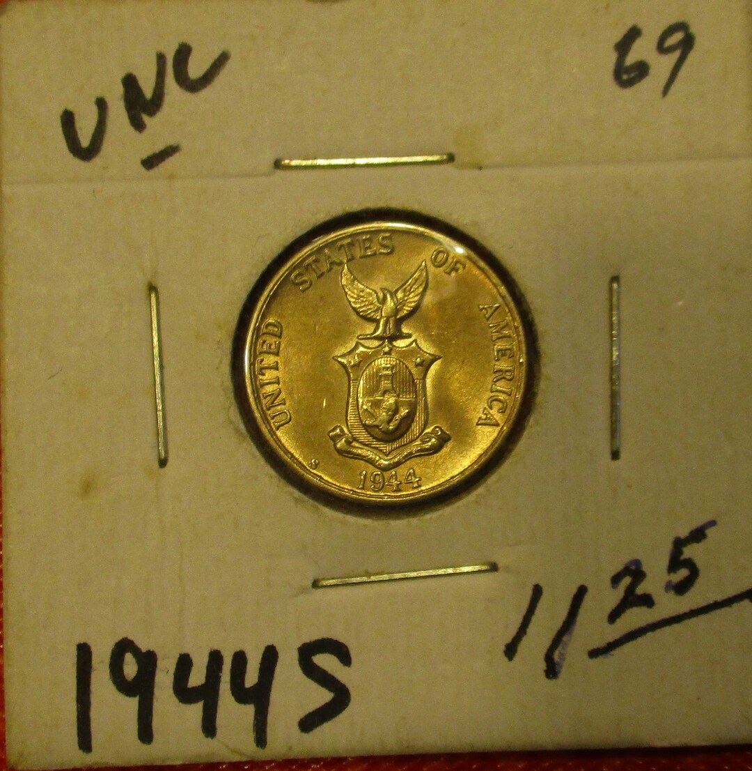 United States Of America 1944 Fifty Centavos Filipinas 1944-S Five Centavos Filipinas United States of America Coin
