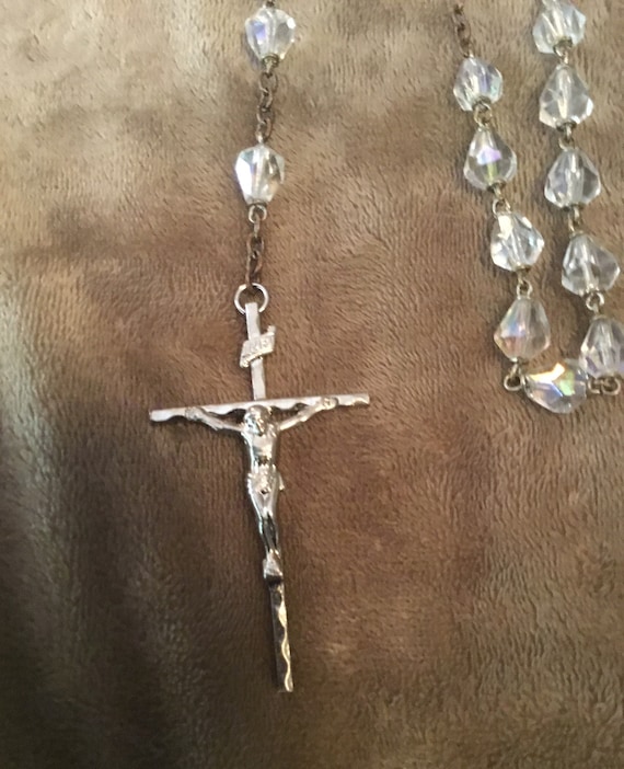 Lovely Crystal Rosary Necklace