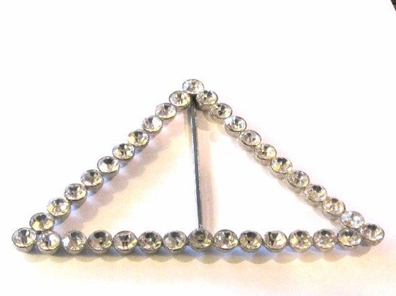 Vintage Triangular Rhinestone Slide for a Belt or… - image 1